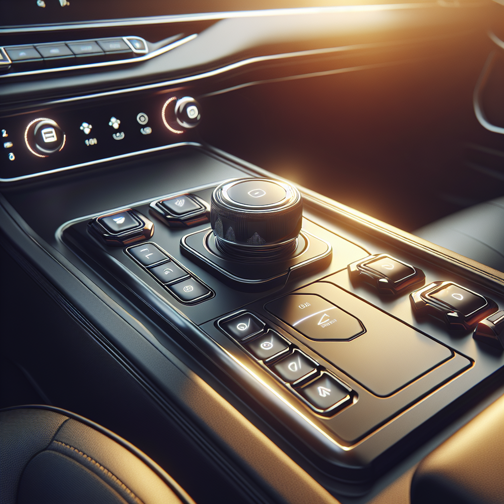 Create a high-resolution, photorealistic image showing a detailed scene of a car's interior design focusing specifically on ALS hand controls for the vehicle. The hand controls should depict cutting-edge technology, highlighting effortless and optimum solutions for adaptation. There should be a variety of controls indicated for different vehicle functions. The scene must be illuminated with natural light seeping in through the vehicle's windows, casting a warm glow on the controls. Soft shadows should add depth to the image, further enhancing the realism.