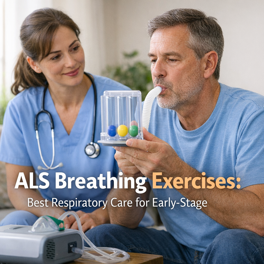 Illustration of ALS Breathing Exercises: Best Respiratory Care for Early-Stage