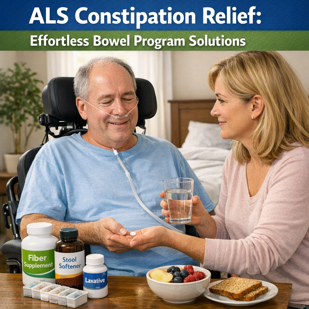 Illustration of ALS Constipation Relief: Effortless Bowel Program Solutions