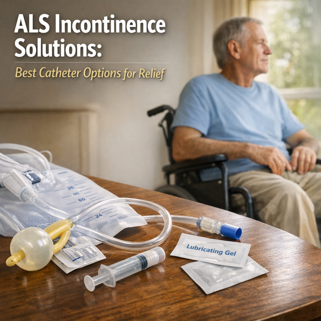 Illustration of ALS Incontinence Solutions: Best Catheter Options for Relief