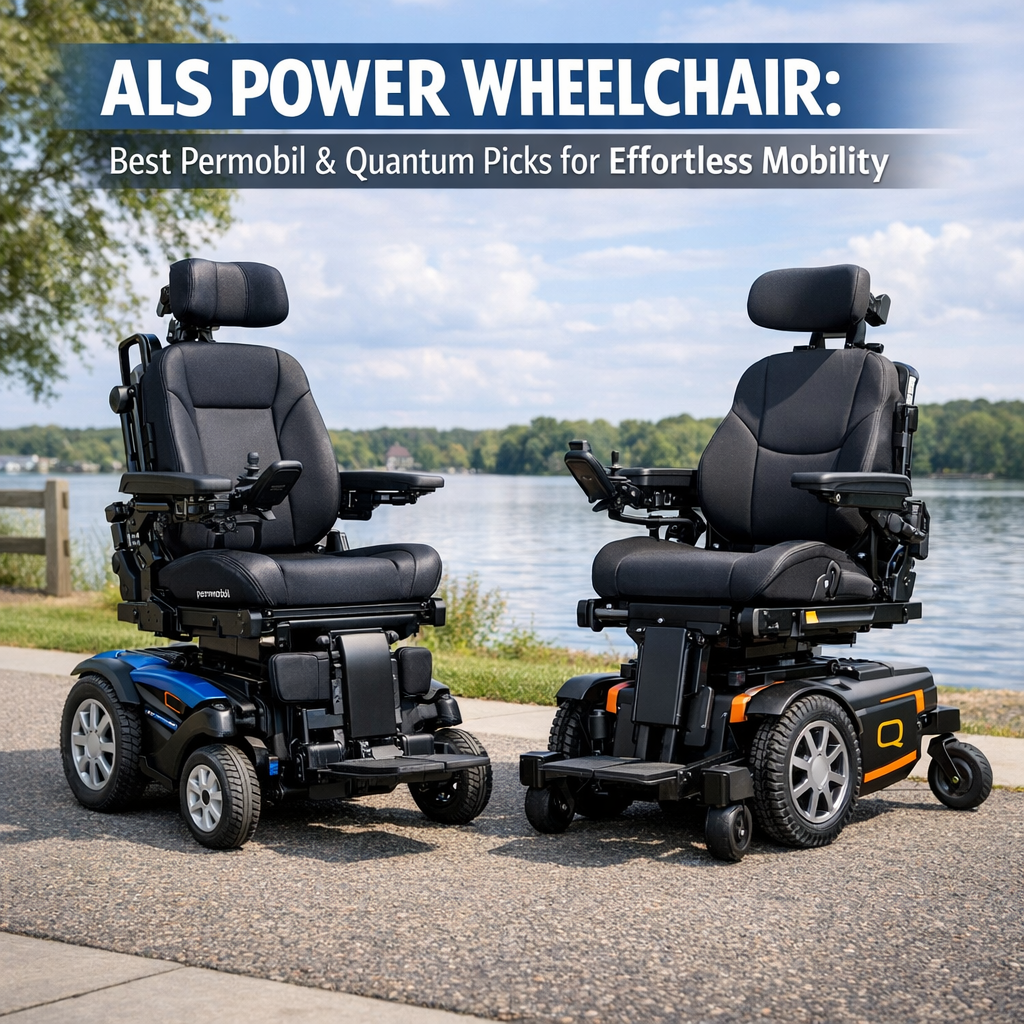 Illustration of ALS Power Wheelchair: Best Permobil Quantum Picks for Effortless Mobility