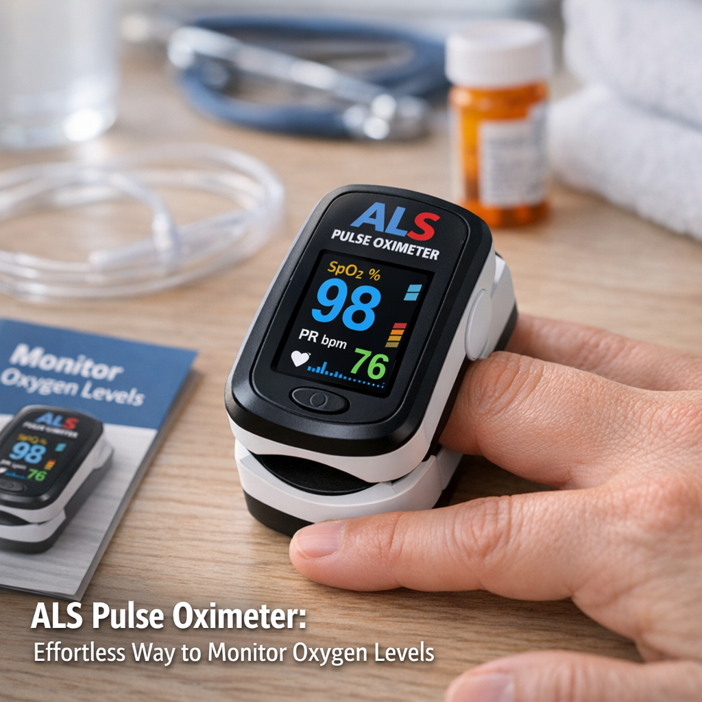 Illustration of ALS Pulse Oximeter: Effortless Way to Monitor Oxygen Levels