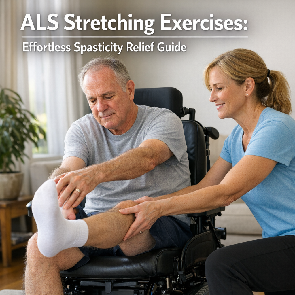 Illustration of ALS Stretching Exercises: Effortless Spasticity Relief Guide