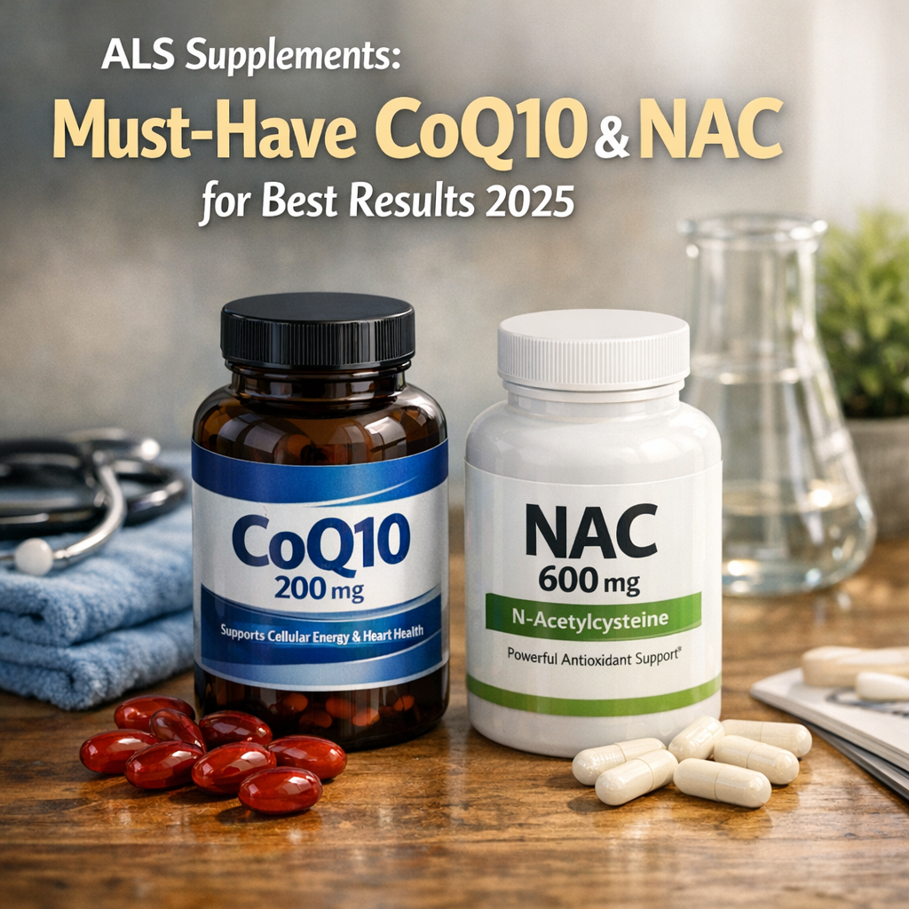Illustration of ALS Supplements: Must-Have CoQ10 & NAC for Best Results 2025