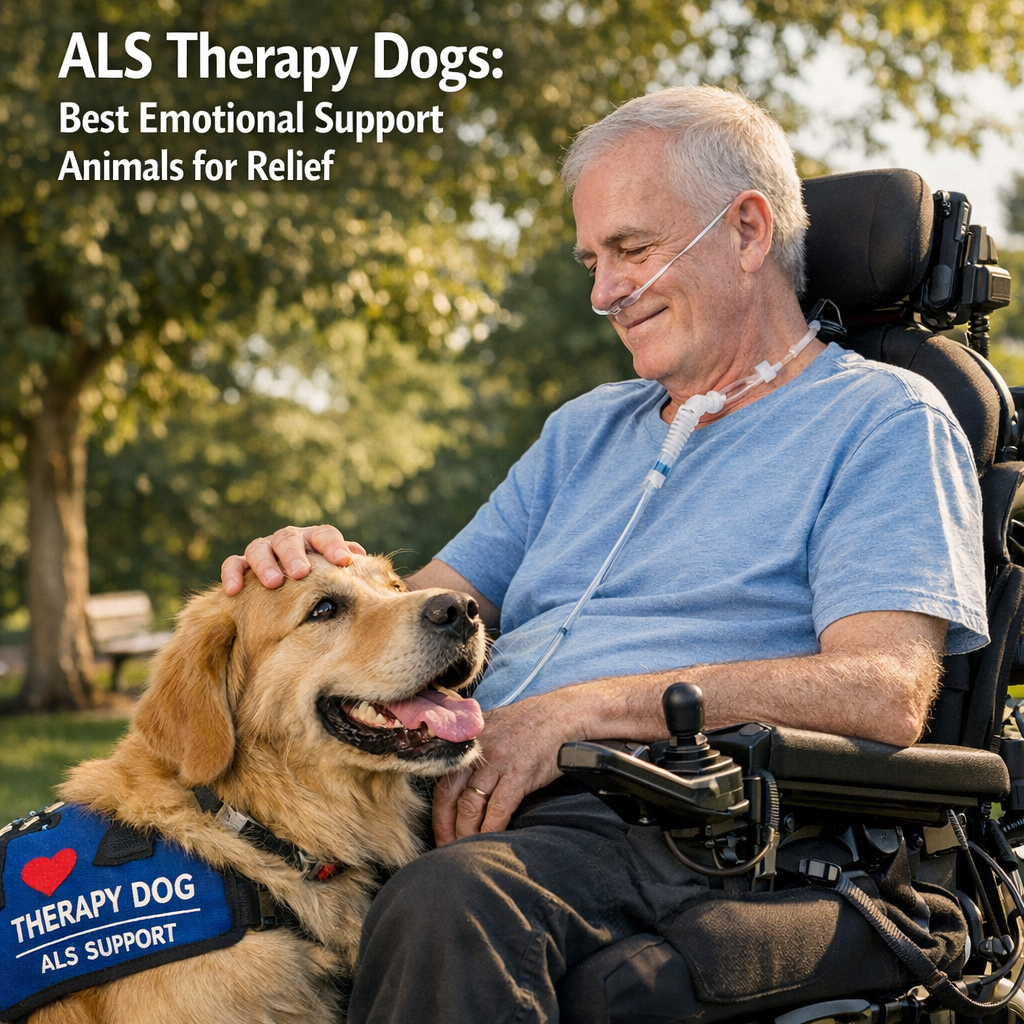 Illustration of ALS Therapy Dogs: Best Emotional Support Animals for Relief