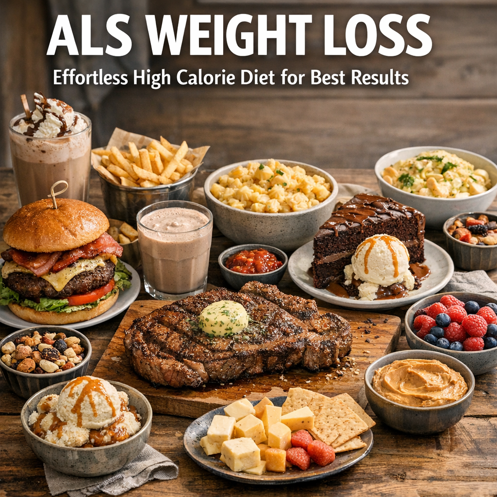 Illustration of ALS Weight Loss: Effortless High Calorie Diet for Best Results