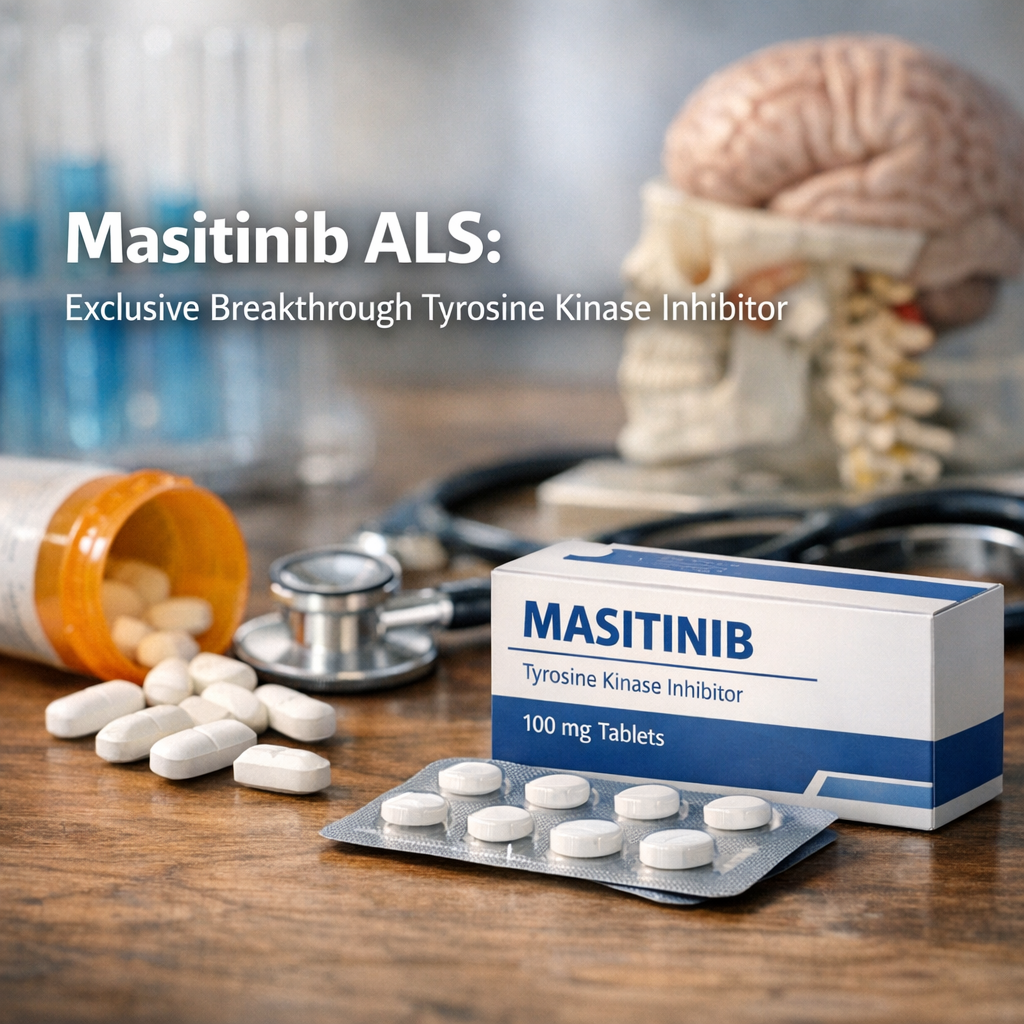 Illustration of Masitinib ALS: Exclusive Breakthrough Tyrosine Kinase Inhibitor