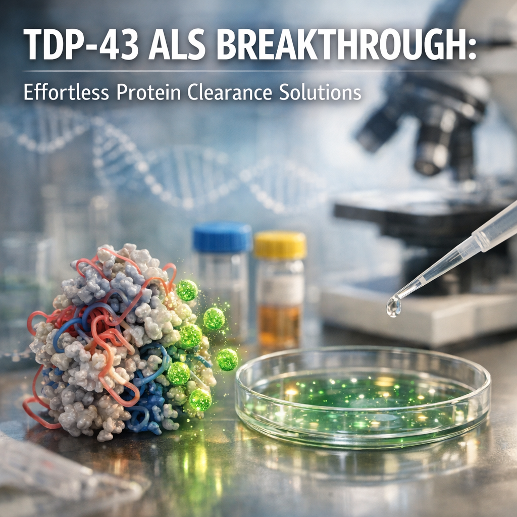 Illustration of TDP43 ALS Breakthrough: Effortless Protein Clearance Solutions